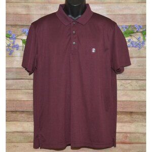 IZOD Golf Men's Maroon Short Sleeve 1/4 Button Up Polo Shirt Size XL